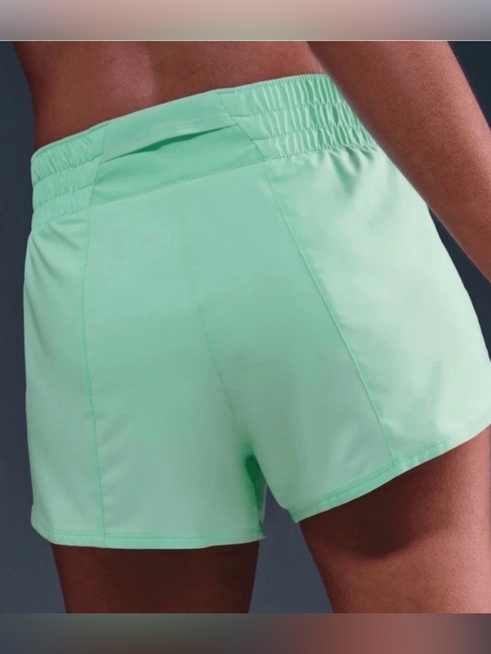 Nike Women's One Swoosh Dri-Fit Mid-Rise Mint-Green Running Shorts(HV2616-353) - Picture 2 of 7